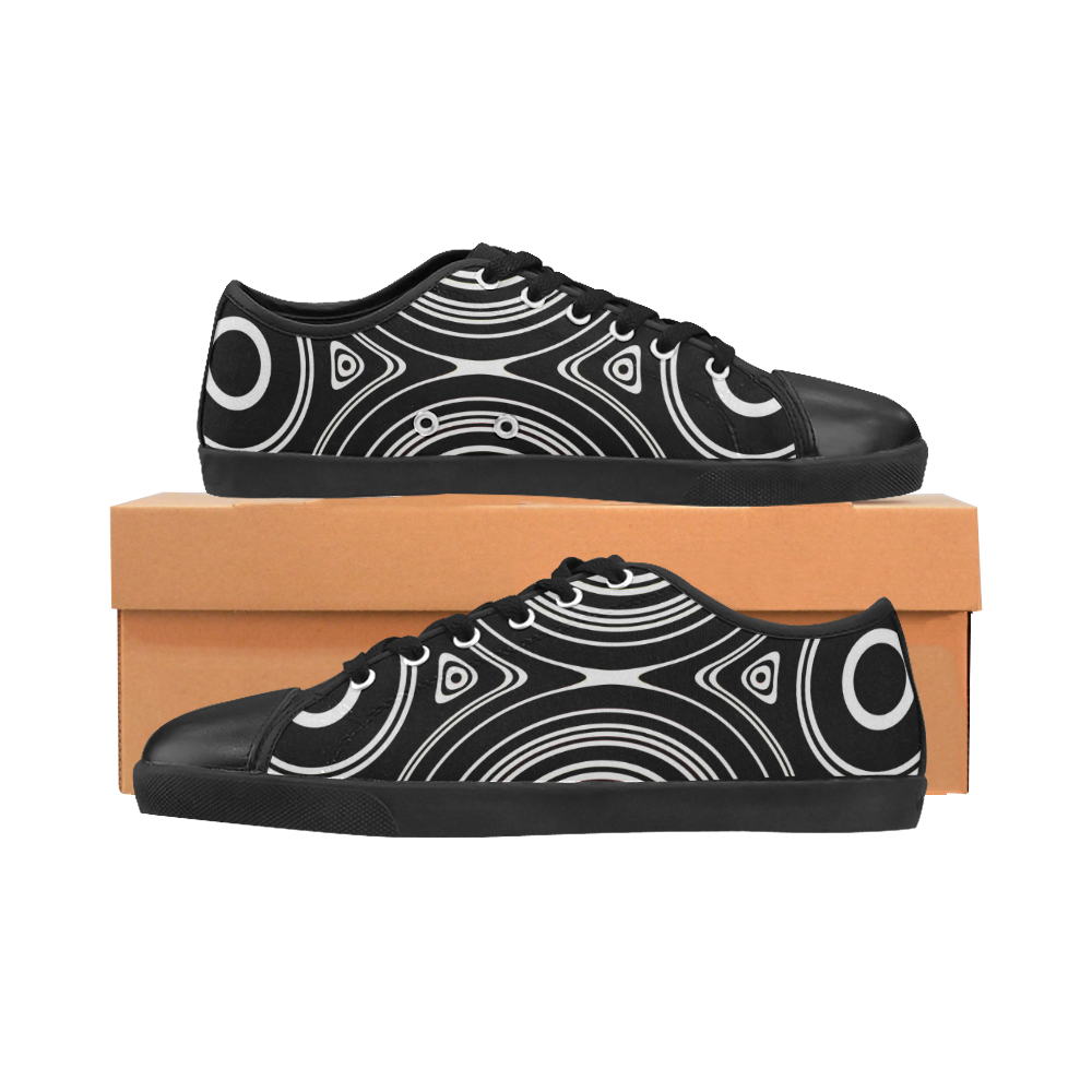 Concentric Circle Pattern Women's Canvas Shoes (Model 016) | ID: D1896456