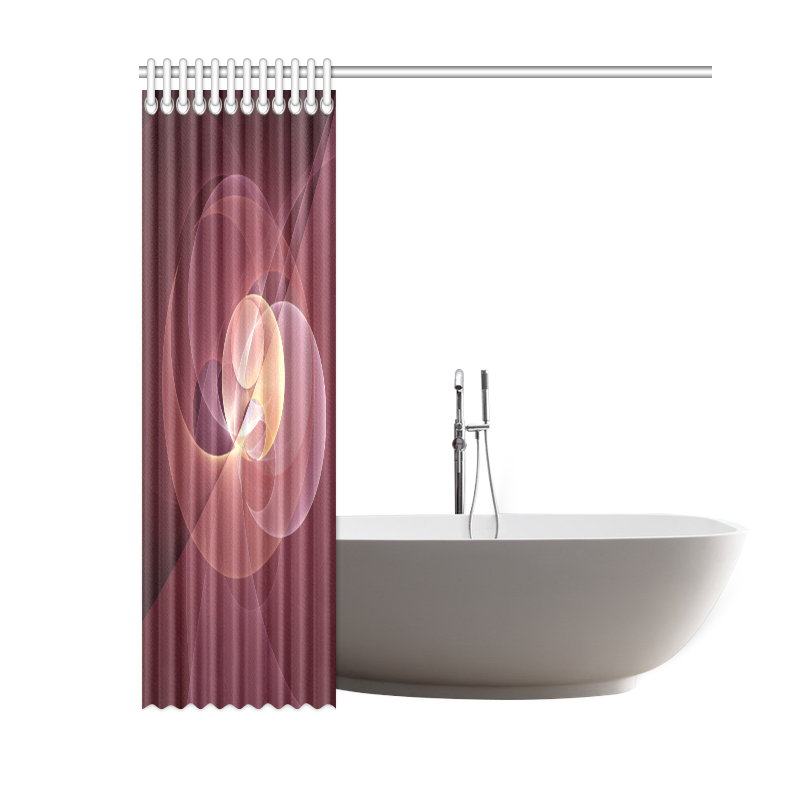 Movement Abstract Modern Wine Red Pink Fractal Art Shower Curtain 60"x72"