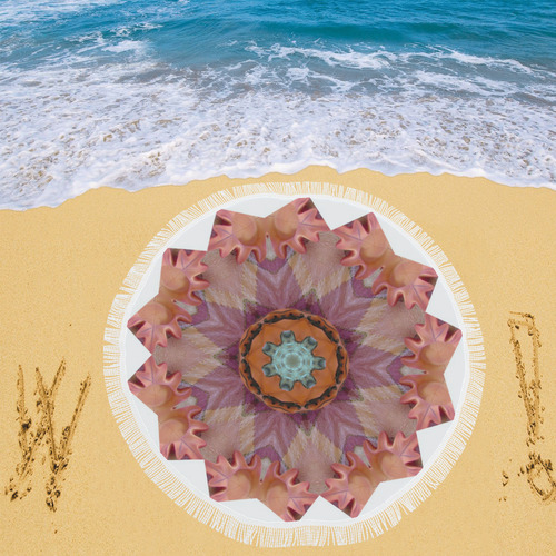 Fall mandala by Martina Webster Circular Beach Shawl 59"x 59"