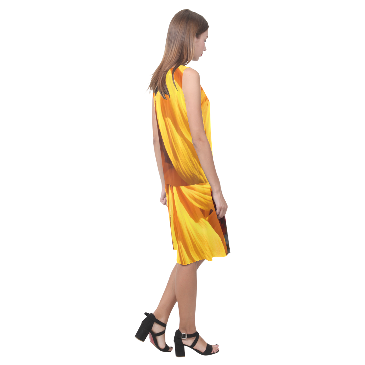 Halse Sleeveless Splicing Shift Dress(Model D17)