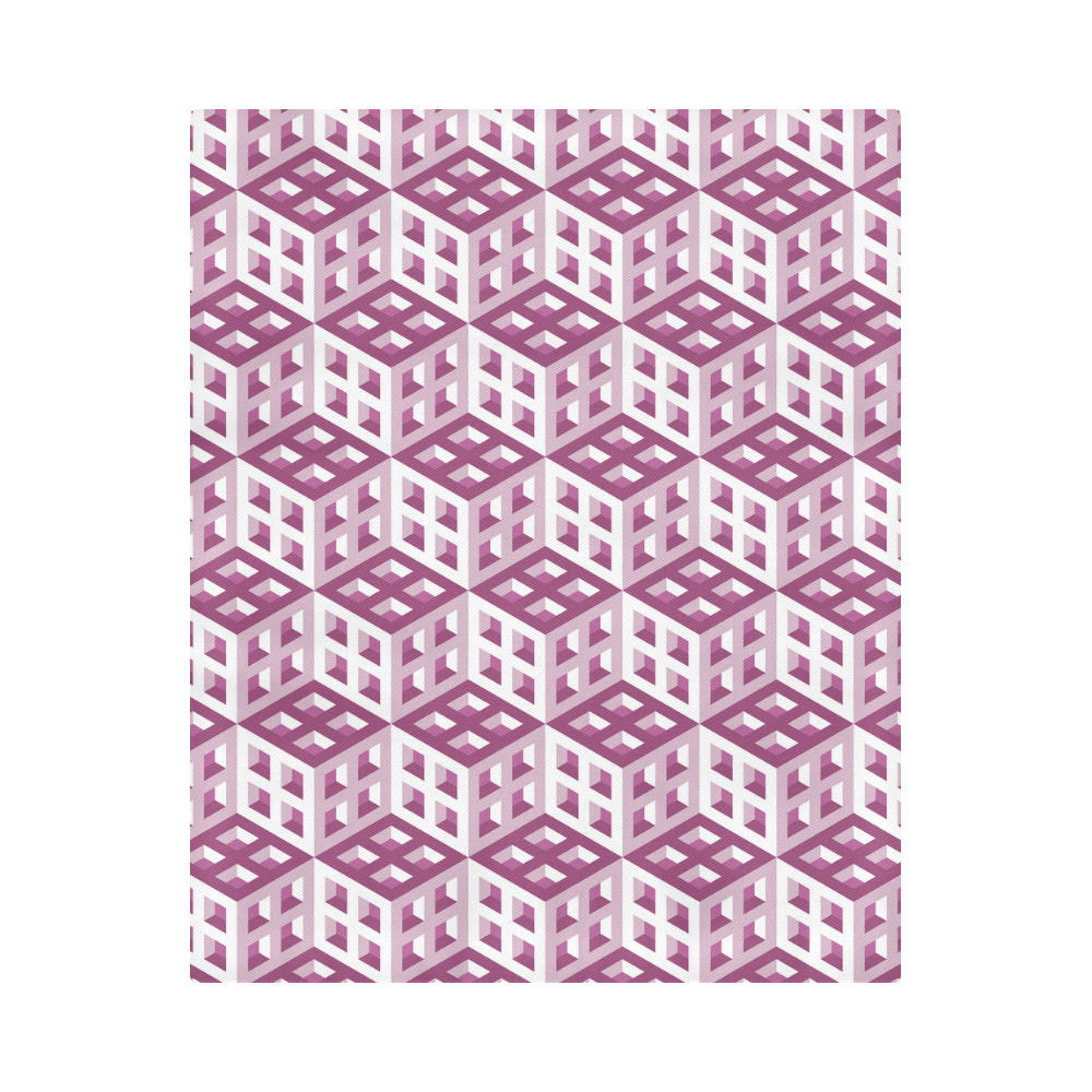 3D Pattern Lilac Pink White Fractal Art 2 Duvet Cover 86"x70" ( All-over-print)
