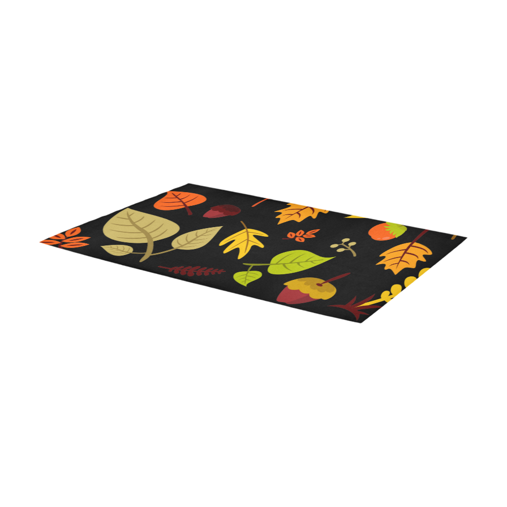 Autumn Fall Leaves Floral Pattern Area Rug 7'x3'3''