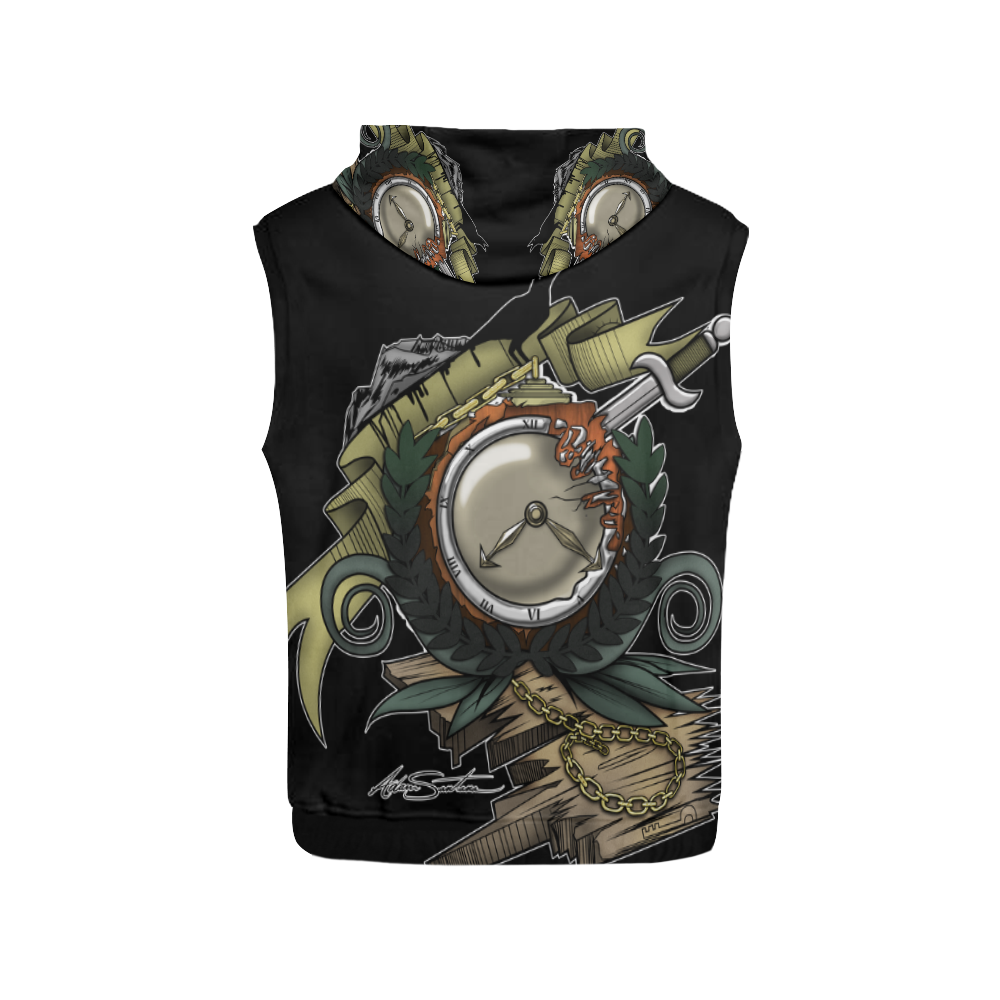 End Of Time All Over Print Sleeveless Hoodie for Women (Model H15)