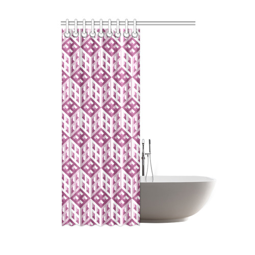 3D Pattern Lilac Pink White Fractal Art 2 Shower Curtain 48"x72"