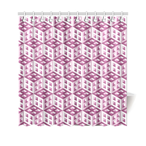 3D Pattern Lilac Pink White Fractal Art 2 Shower Curtain 69"x70"