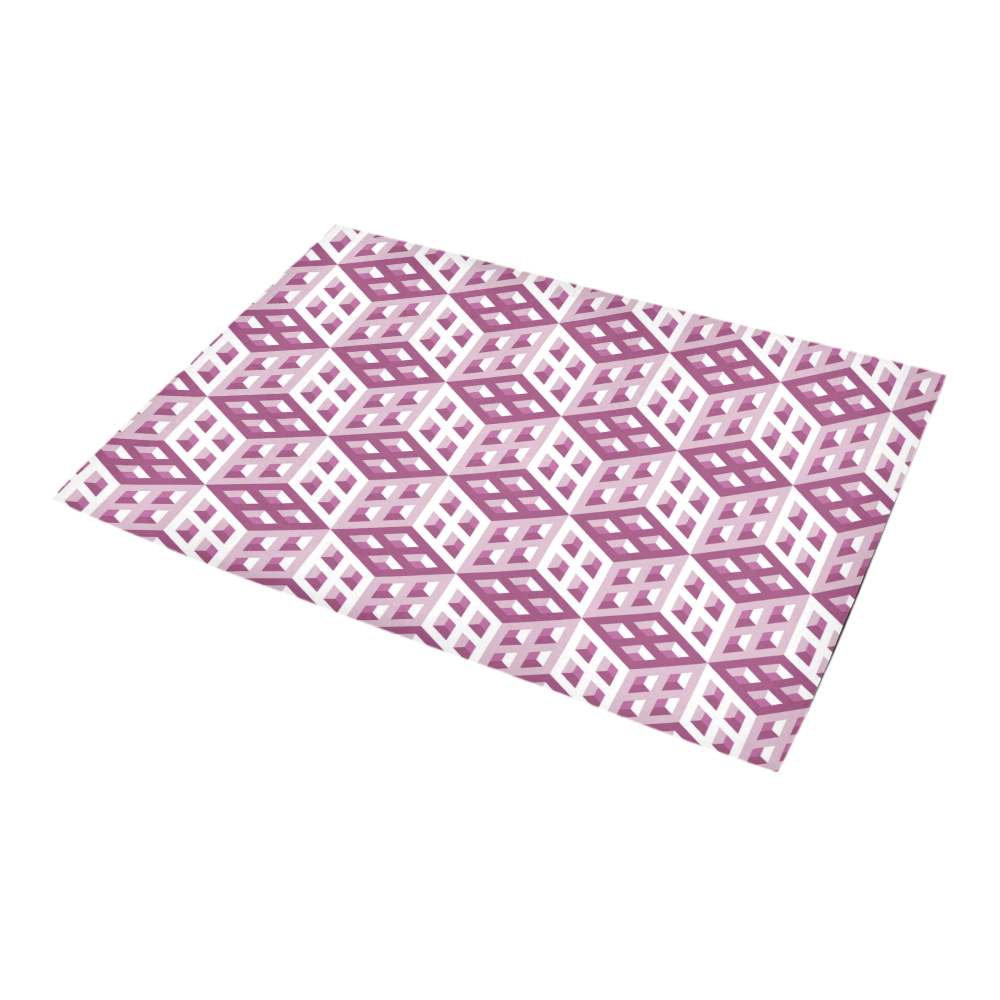 3D Pattern Lilac Pink White Fractal Art 2 Azalea Doormat 24" x 16" (Sponge Material)