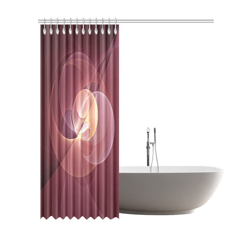 Movement Abstract Modern Wine Red Pink Fractal Art Shower Curtain 69"x84"