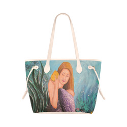 Mermaid Under The Sea Clover Canvas Tote Bag (Model 1661)