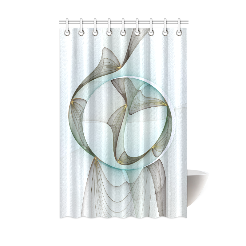 Abstract Modern Turquoise Brown Gold Elegance Shower Curtain 48"x72"