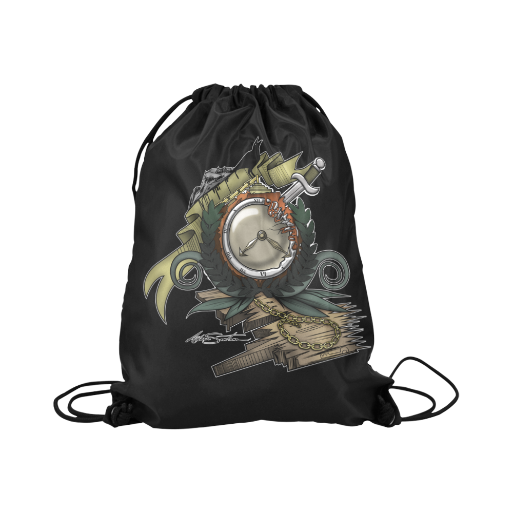 End Of Time Large Drawstring Bag Model 1604 (Twin Sides)  16.5"(W) * 19.3"(H)