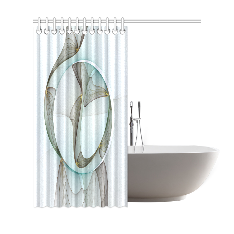 Abstract Modern Turquoise Brown Gold Elegance Shower Curtain 69"x72"