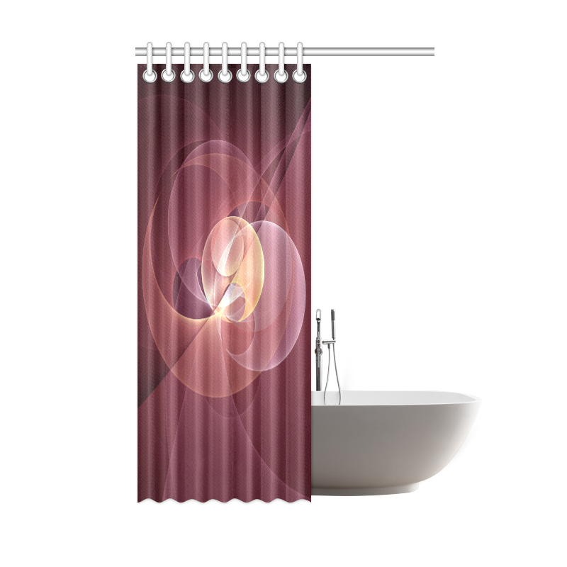 Movement Abstract Modern Wine Red Pink Fractal Art Shower Curtain 48"x72"