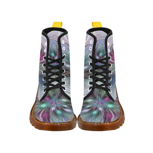 Colorful Fantasy Abstract Modern Fractal Flower Martin Boots For Women Model 1203H
