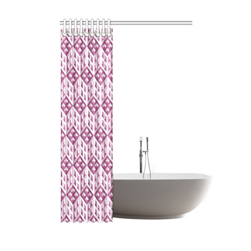 3D Pattern Lilac Pink White Fractal Art 2 Shower Curtain 48"x72"