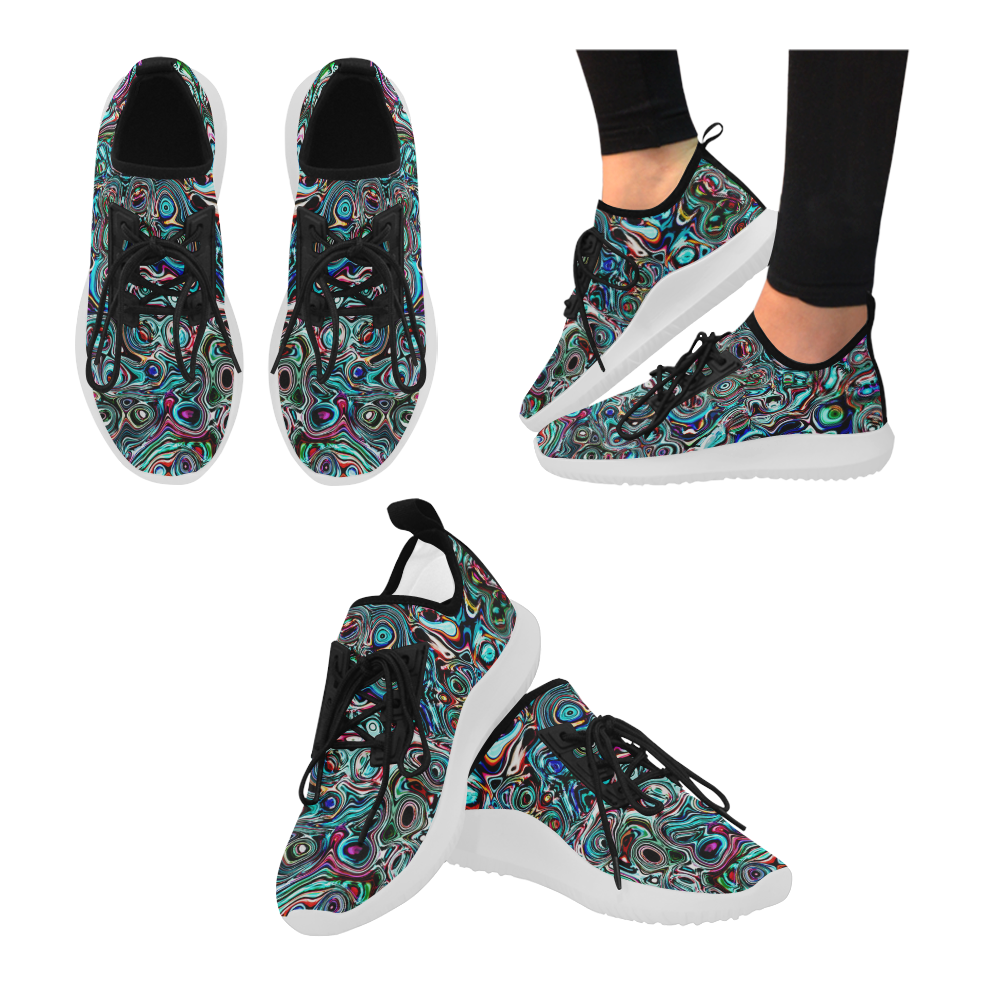 VanGogh Swirl - Jera Nour Dolphin Ultra Light Running Shoes for Women (Model 035)