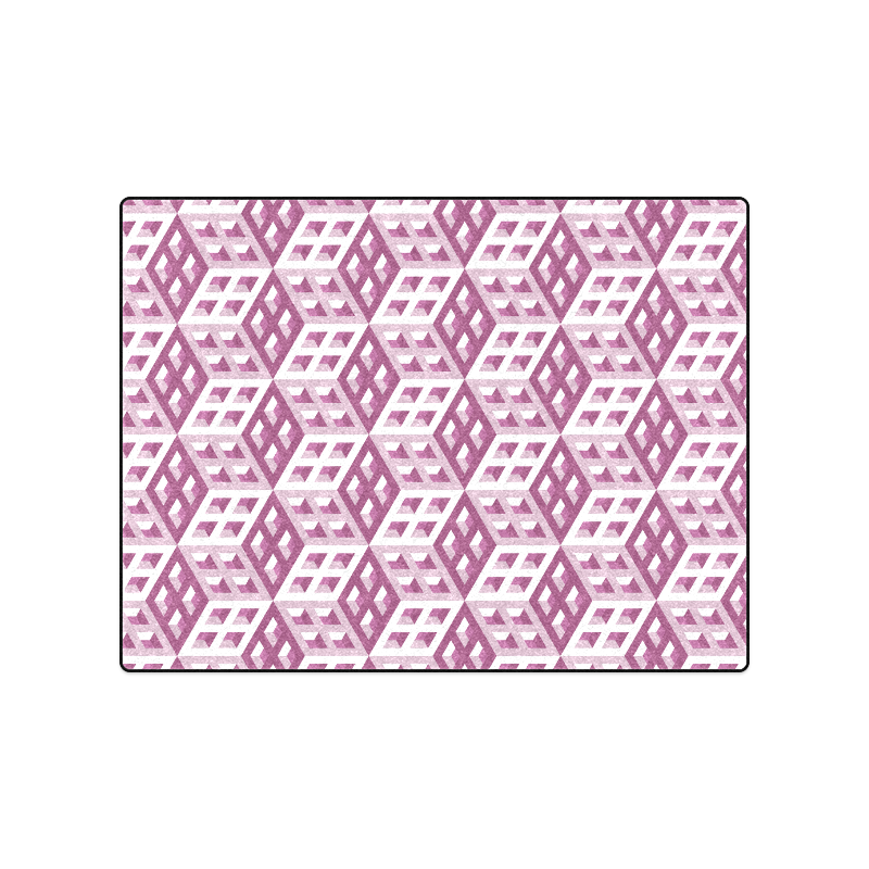 3D Pattern Lilac Pink White Fractal Art 2 Blanket 50"x60"