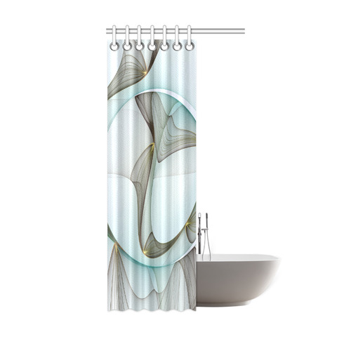 Abstract Modern Turquoise Brown Gold Elegance Shower Curtain 36"x72"