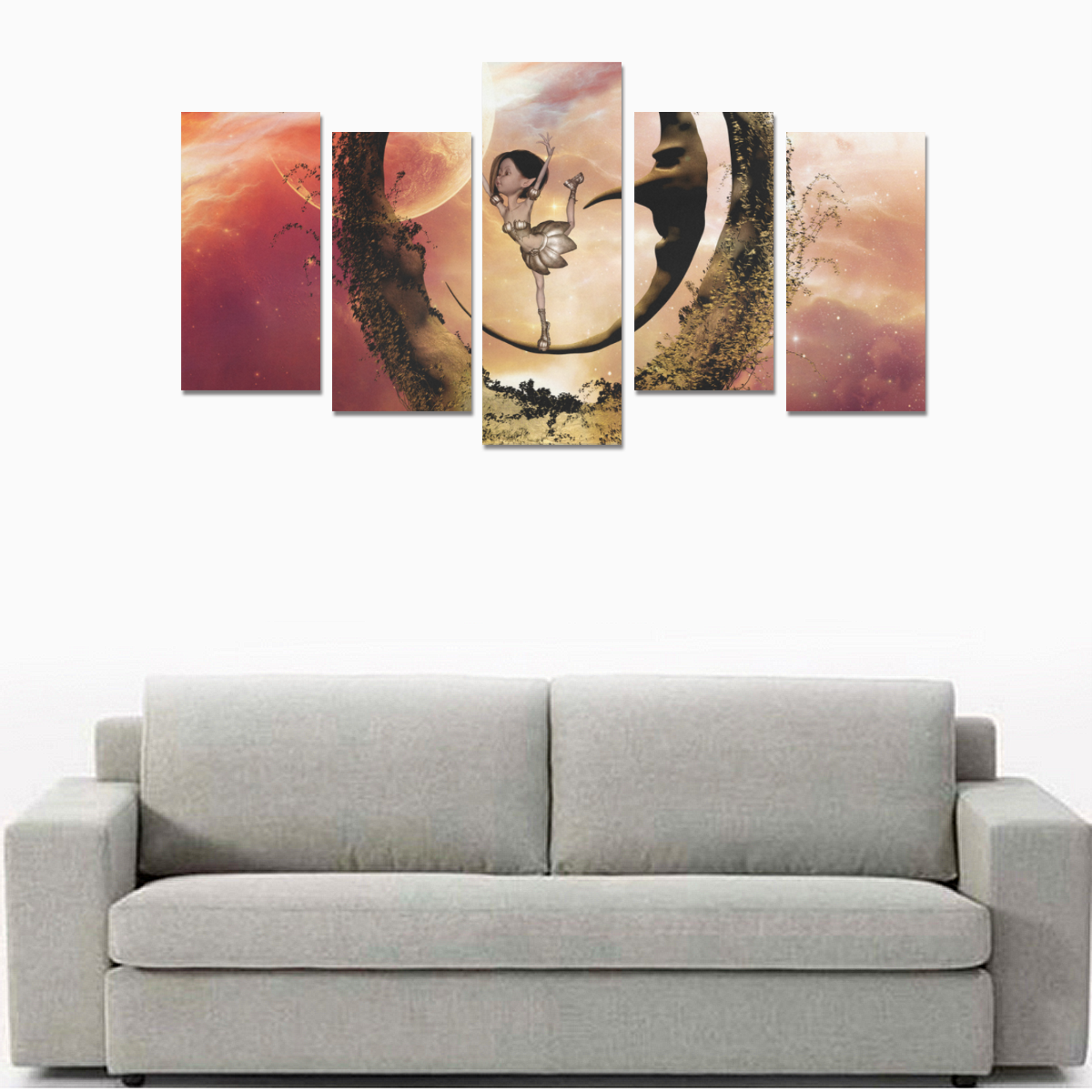 Dancing on the moon Canvas Print Sets E (No Frame)