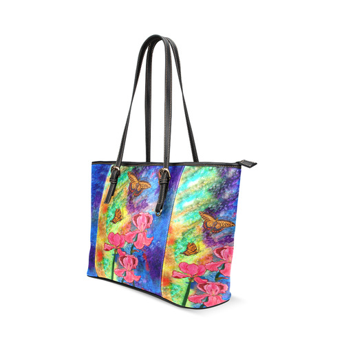 Swallowtail Attraction Small Tote Bag Leather Tote Bag/Small (Model 1640)