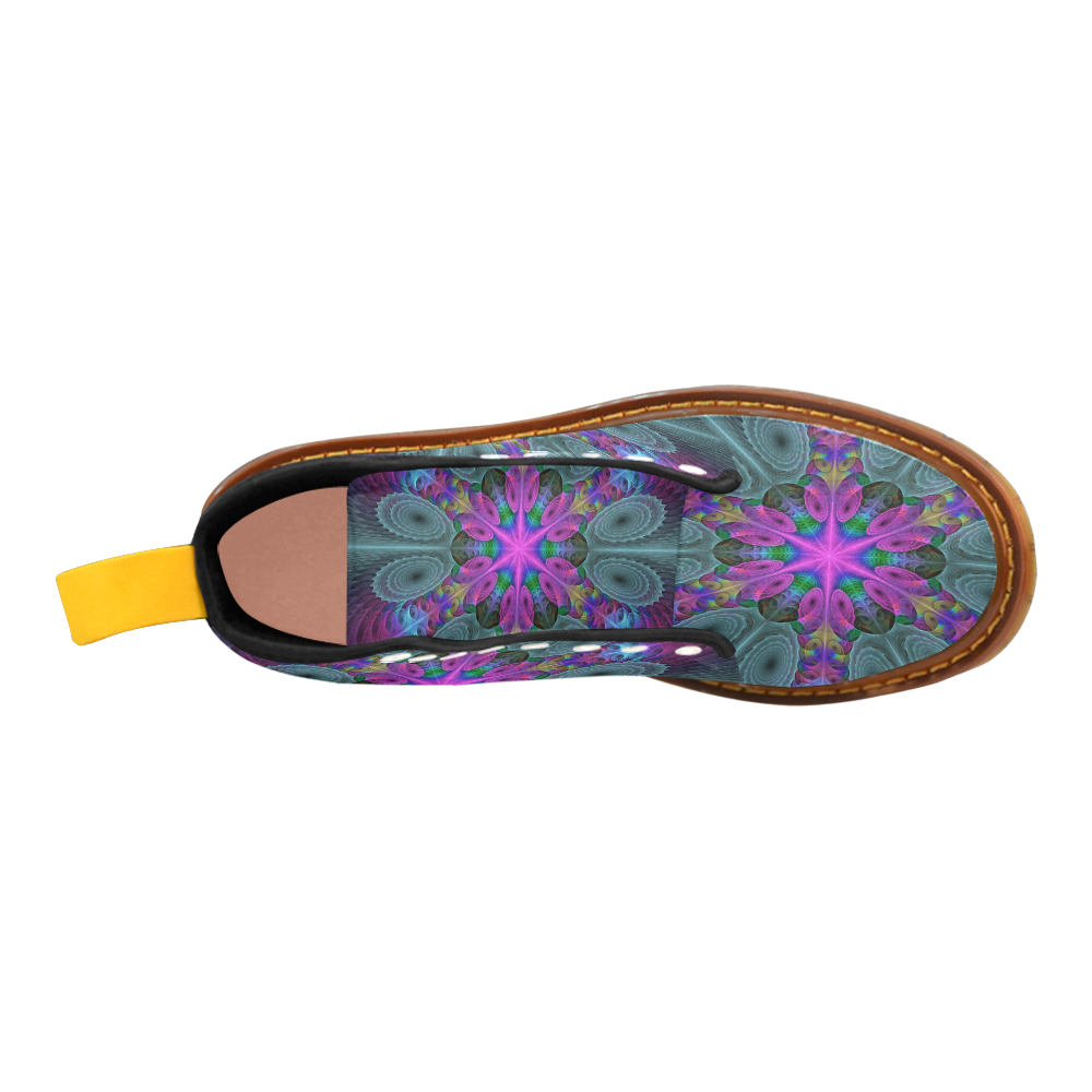 Mandala From Center Colorful Fractal Art With Pink Martin Boots For Women Model 1203H