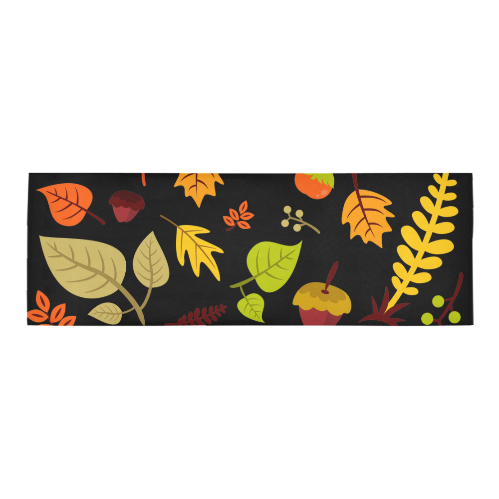 Autumn Fall Leaves Floral Pattern Area Rug 9'6''x3'3''