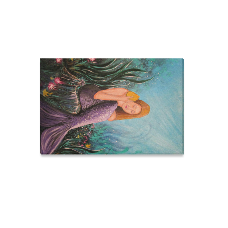 Mermaid Under The Sea Canvas Print 12"x18"