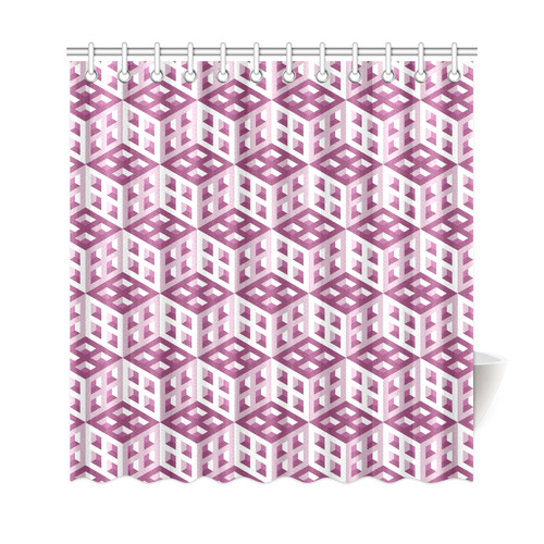 3D Pattern Lilac Pink White Fractal Art 2 Shower Curtain 69"x72"