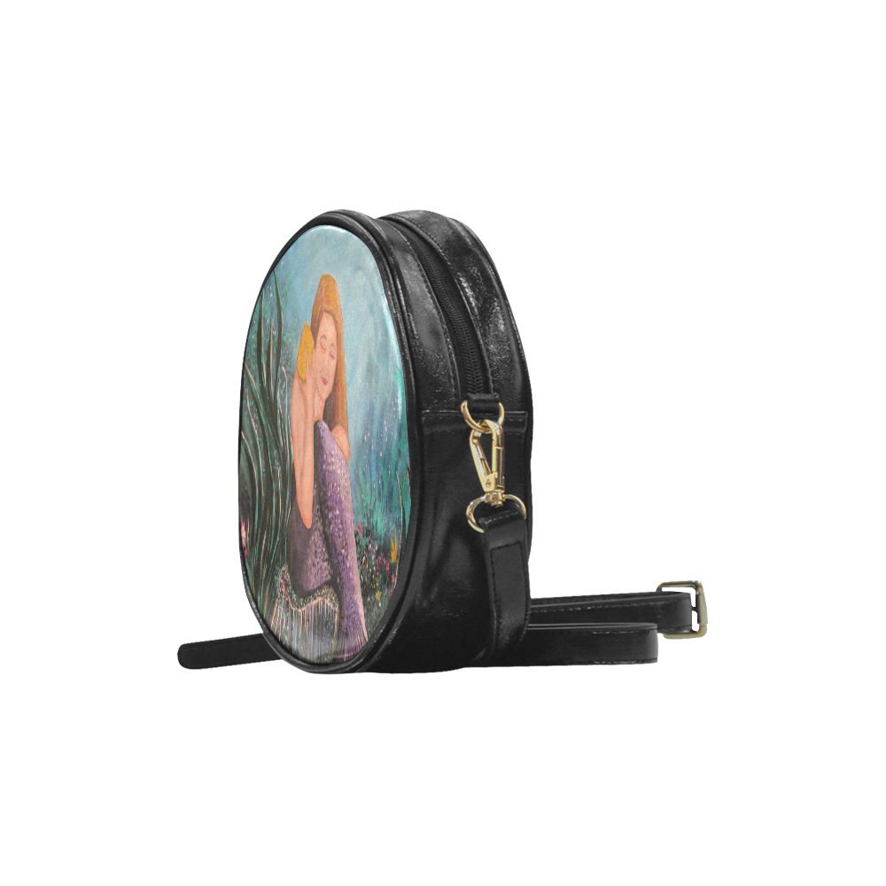 Mermaid Under The Sea Round Sling Bag (Model 1647)