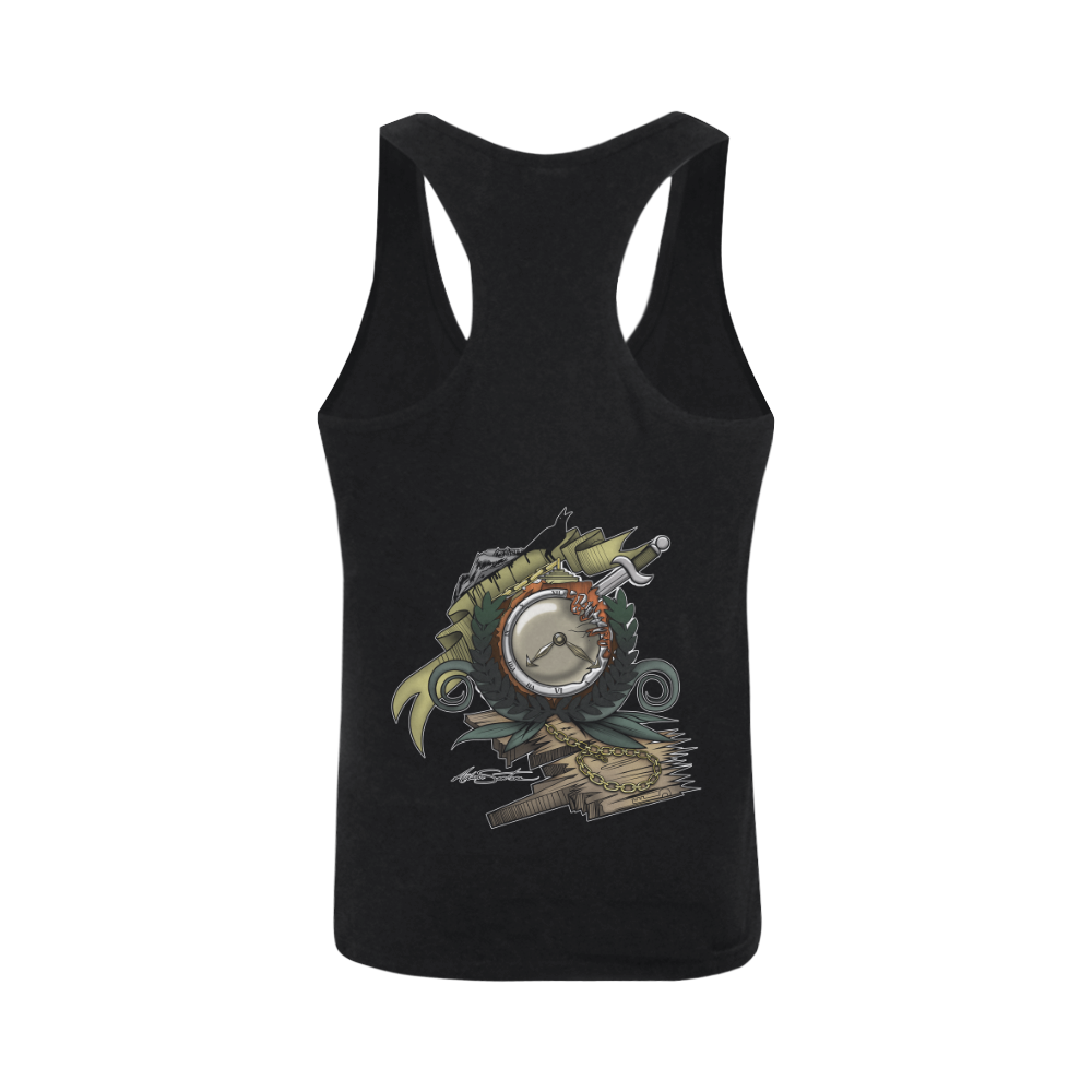 End Of Time Plus-size Men's I-shaped Tank Top (Model T32)