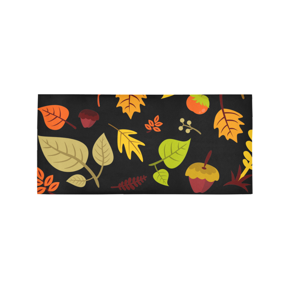 Autumn Fall Leaves Floral Pattern Area Rug 7'x3'3''