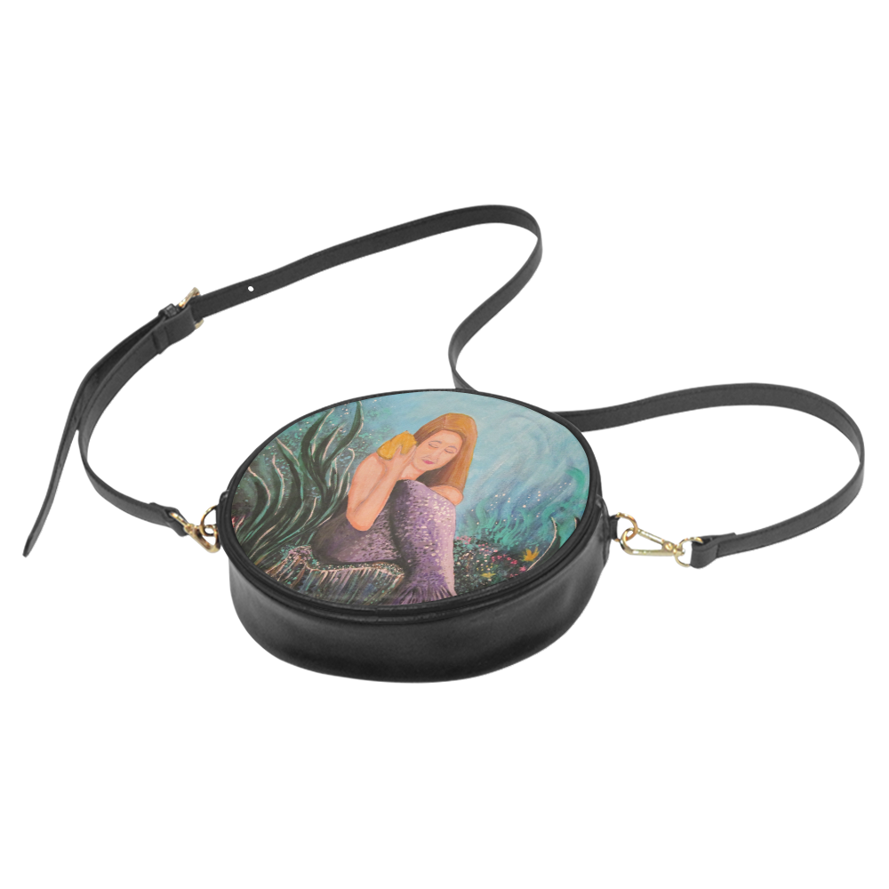 Mermaid Under The Sea Round Sling Bag (Model 1647)