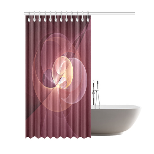 Movement Abstract Modern Wine Red Pink Fractal Art Shower Curtain 69"x84"
