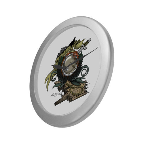 End Of Time Silver Color Wall Clock