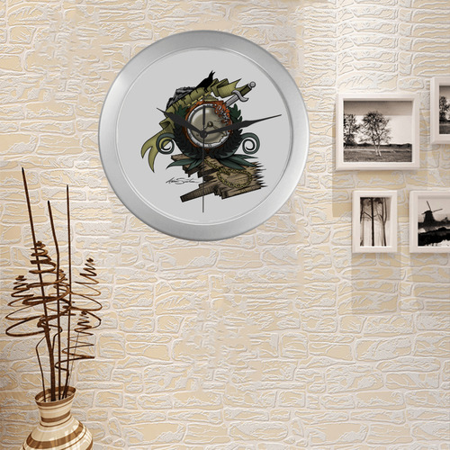 End Of Time Silver Color Wall Clock