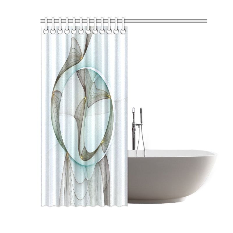 Abstract Modern Turquoise Brown Gold Elegance Shower Curtain 60"x72"