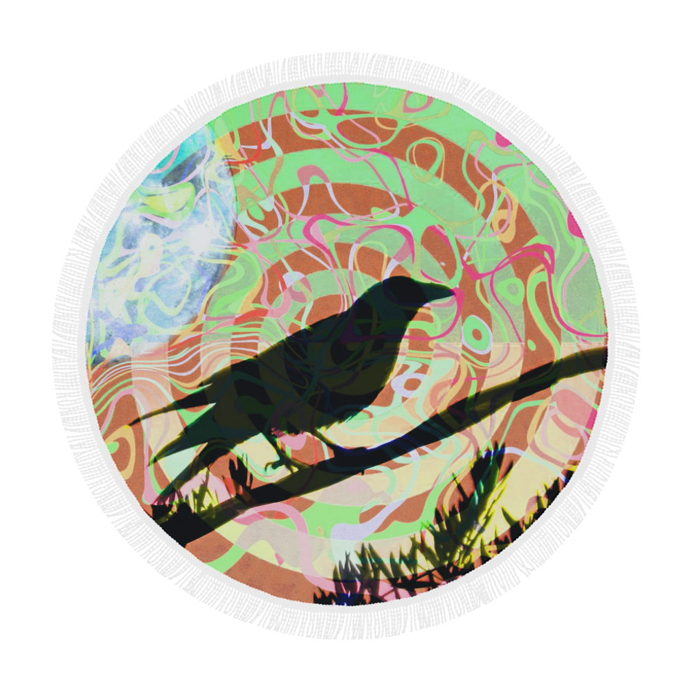 mystic ravens by Martina Webster Circular Beach Shawl 59"x 59"
