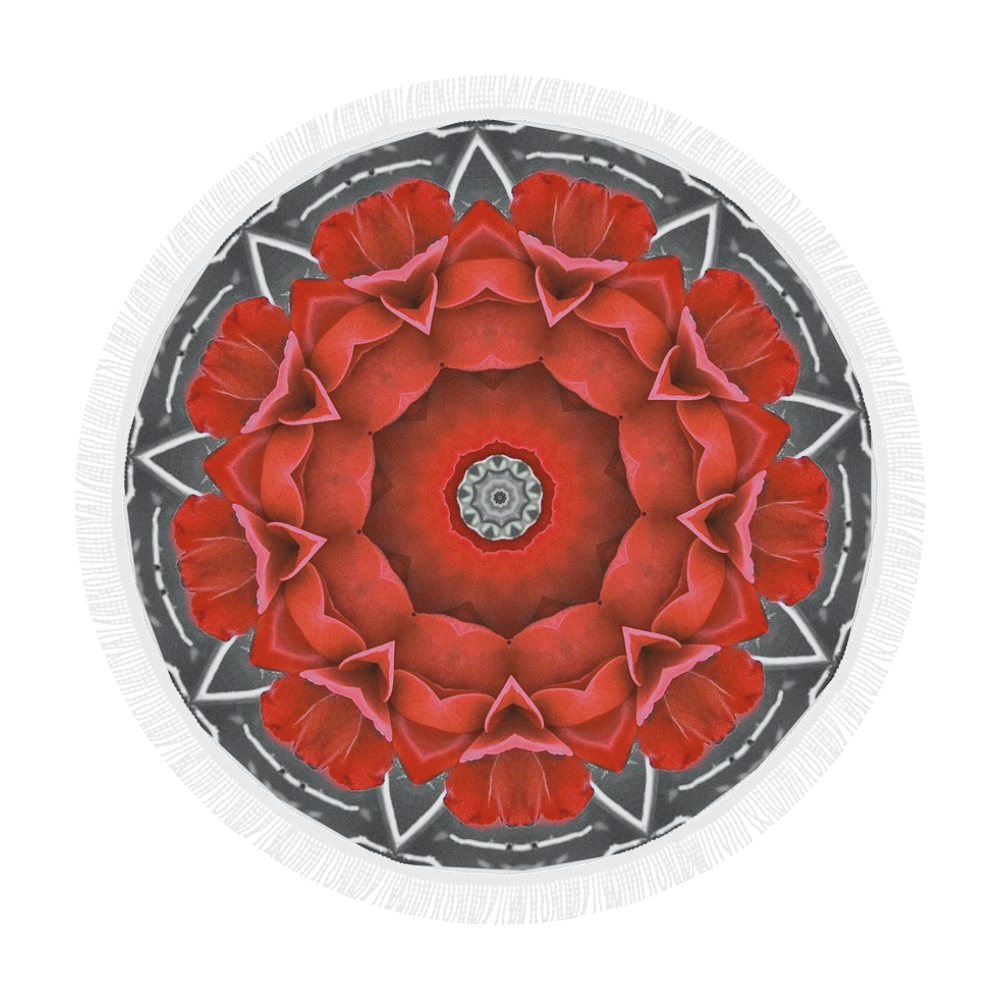 Rose Mandala by Martina Webster Circular Beach Shawl 59"x 59"