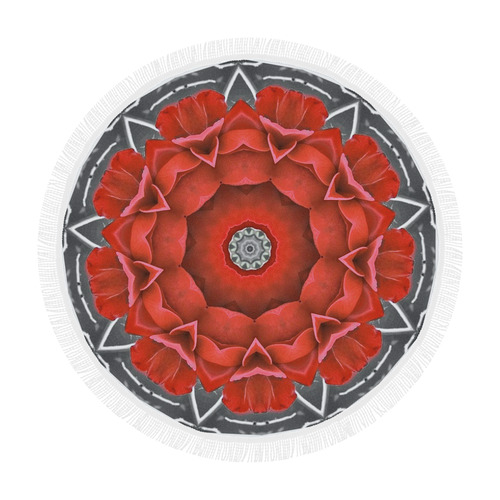 Rose Mandala by Martina Webster Circular Beach Shawl 59"x 59"