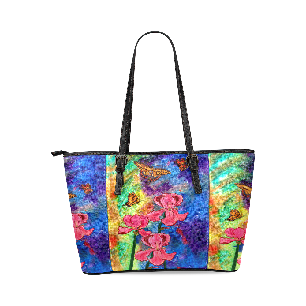 Swallowtail Attraction Small Tote Bag Leather Tote Bag/Small (Model 1640)