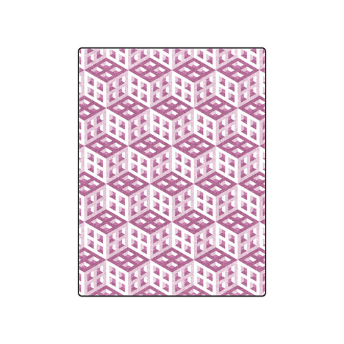 3D Pattern Lilac Pink White Fractal Art 2 Blanket 50"x60"