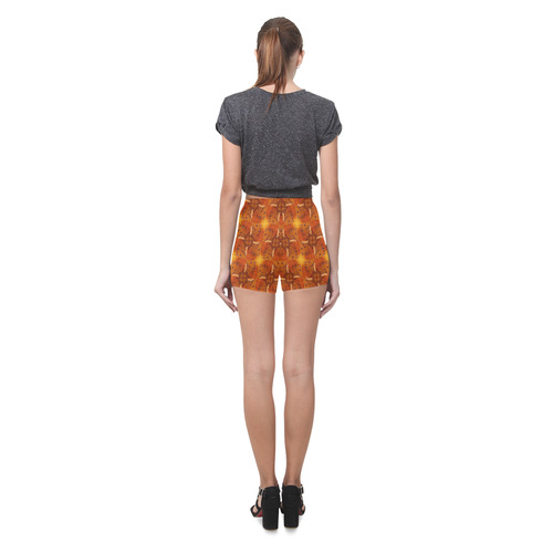 tangerine plaid Briseis Skinny Shorts (Model L04)