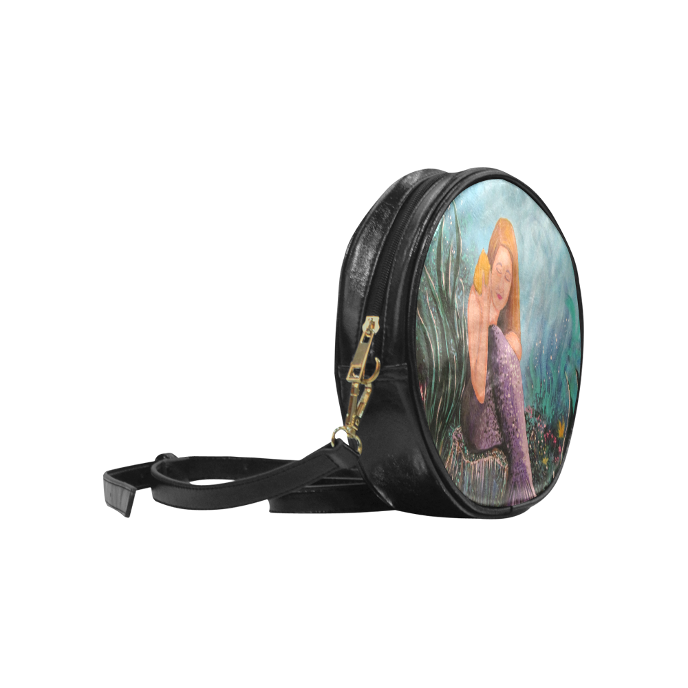 Mermaid Under The Sea Round Sling Bag (Model 1647)