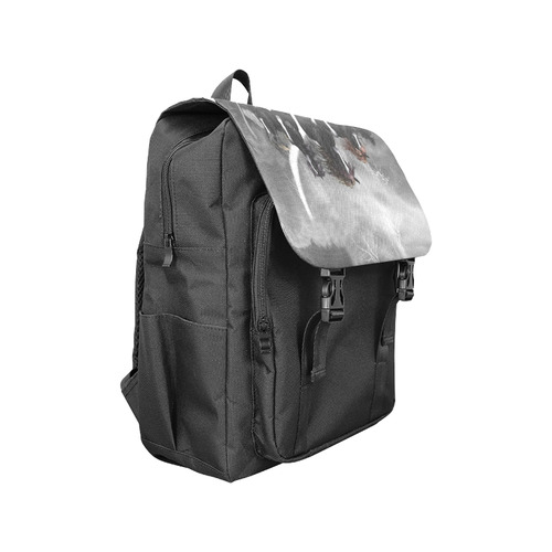 Awesome running black horses Casual Shoulders Backpack (Model 1623)