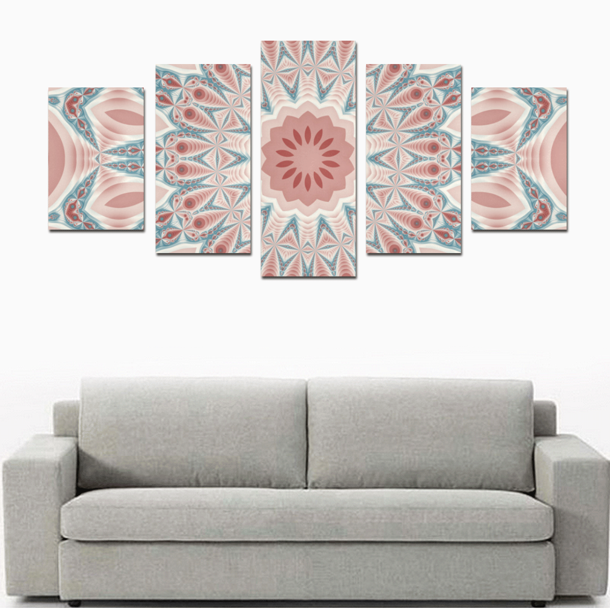 Modern Kaleidoscope Mandala Fractal Art Graphic Canvas Print Sets D (No ...