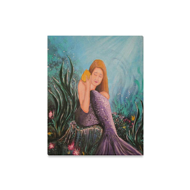 Mermaid Under The Sea Canvas Print 16"x20"