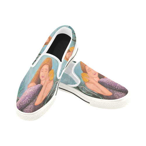 Mermaid Under The Sea Slip-on Canvas Shoes for Kid (Model 019)