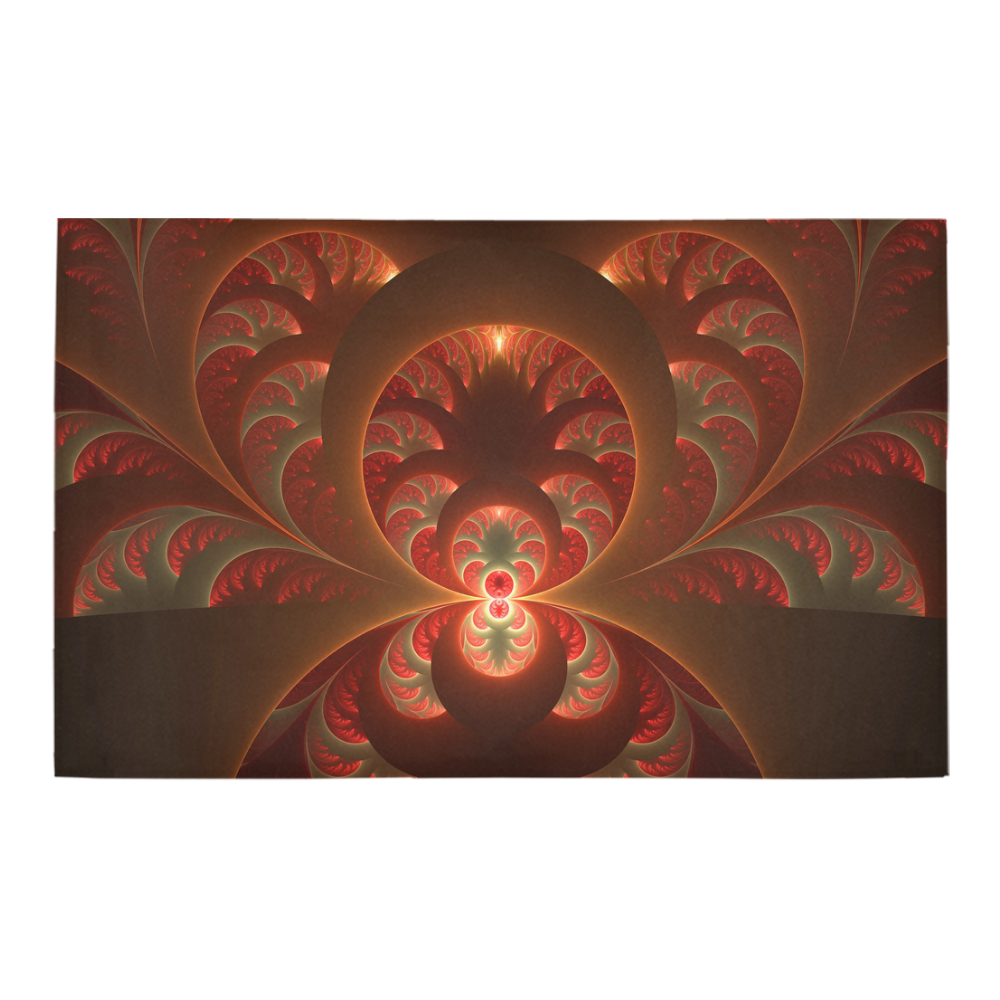 Magical Luminous Red Orange Fractal Art Bath Rug 20''x 32''
