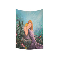 Mermaid Under The Sea Cotton Linen Wall Tapestry 40"x 60"