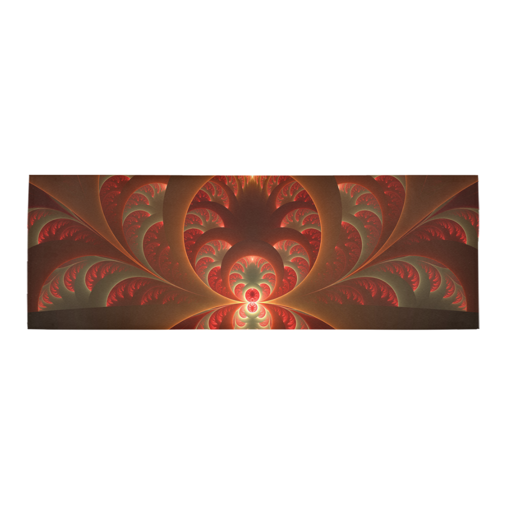Magical Luminous Red Orange Fractal Art Area Rug 9'6''x3'3''