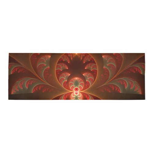 Magical Luminous Red Orange Fractal Art Area Rug 9'6''x3'3''